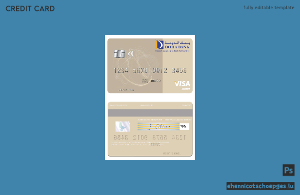 Beispielvorschau der Visa-Debitkarte der Qatar Doha Bank